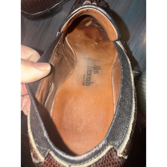 Allen Edmonds Clayton Men Brown  Loafers Exotic Lizard Skin Tassel Shoes 9D $695 - Picture 8 of 10